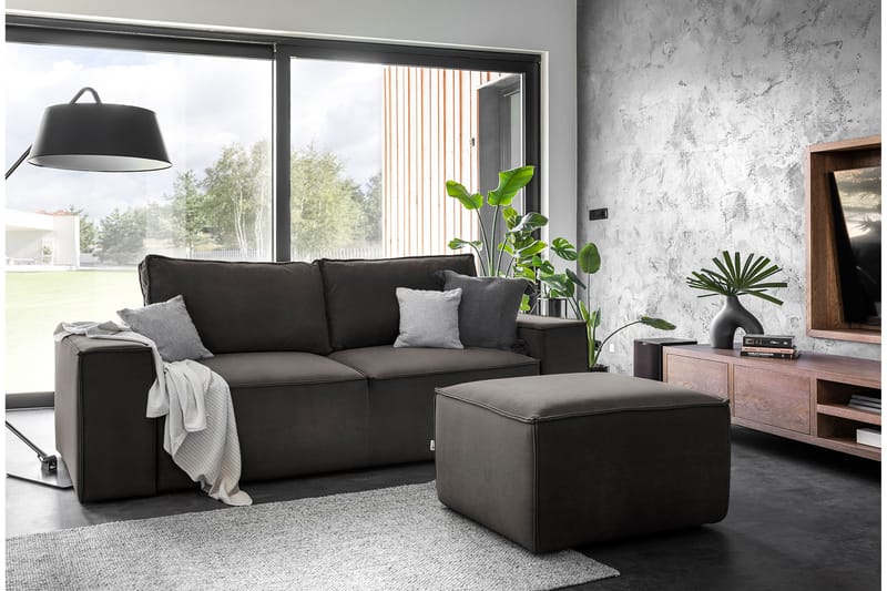 Kamli Sovesofa 3-seters med Oppbevaring - Brun - Sovesofaer - 3 seters sovesofa