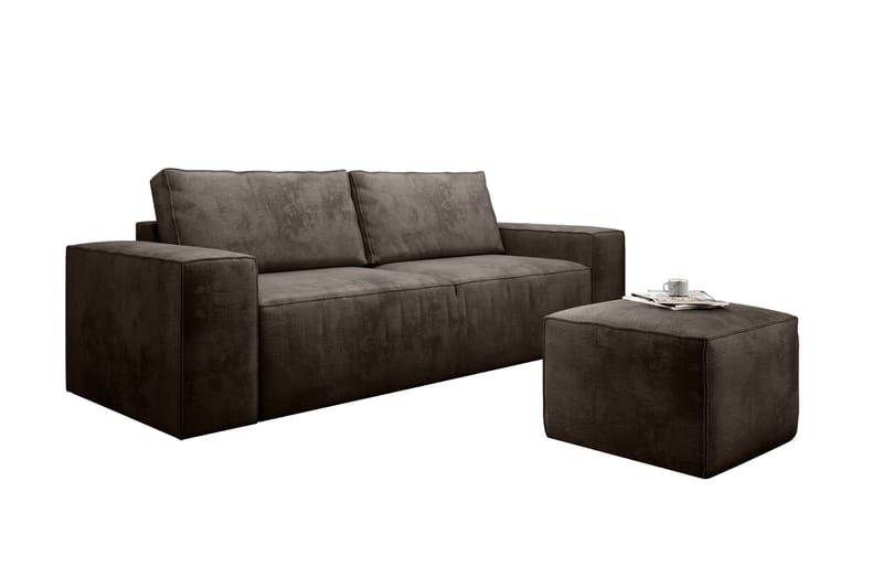 Kamli Sovesofa 3-seters med Oppbevaring - Brun - Sovesofaer - 3 seters sovesofa