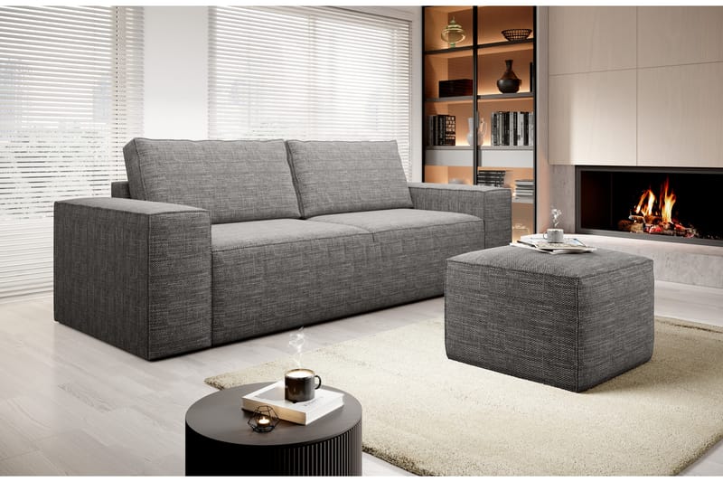 Kamli Sovesofa 3-seters med Oppbevaring - Grå - Møbler - Sofaer - Sovesofaer