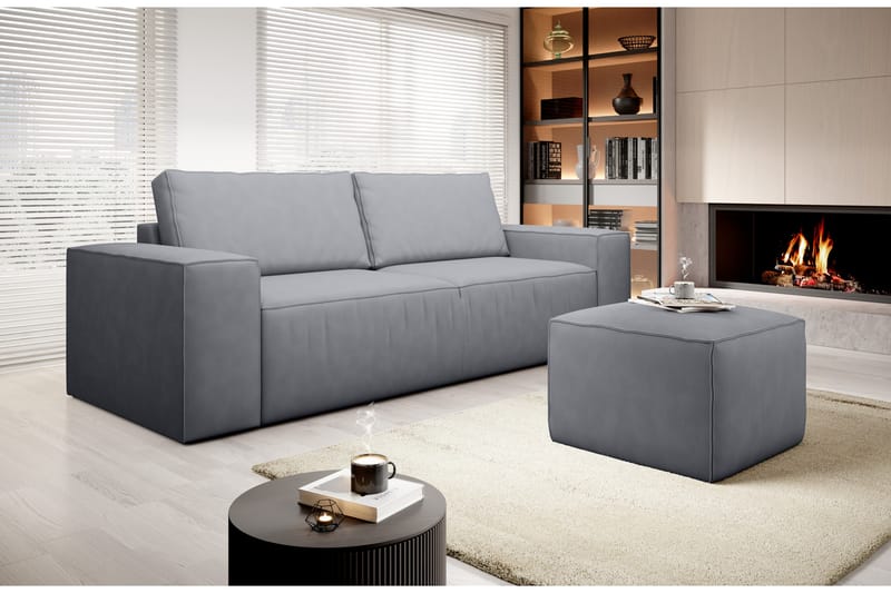 Kamli Sovesofa 3-seters med Oppbevaring - Grå - Møbler - Sofaer - Sovesofaer