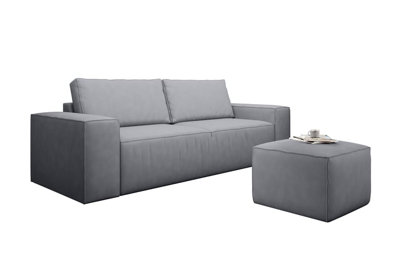 Kamli Sovesofa 3-seters med Oppbevaring - Grå - Møbler - Sofaer - Sovesofaer