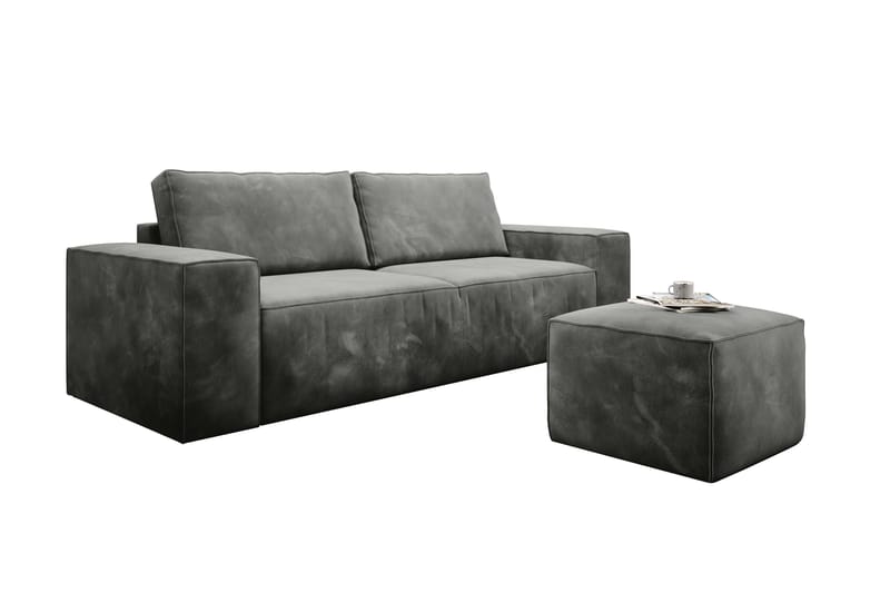 Kamli Sovesofa 3-seters med Oppbevaring - Grå - Møbler - Sofaer - Sovesofaer