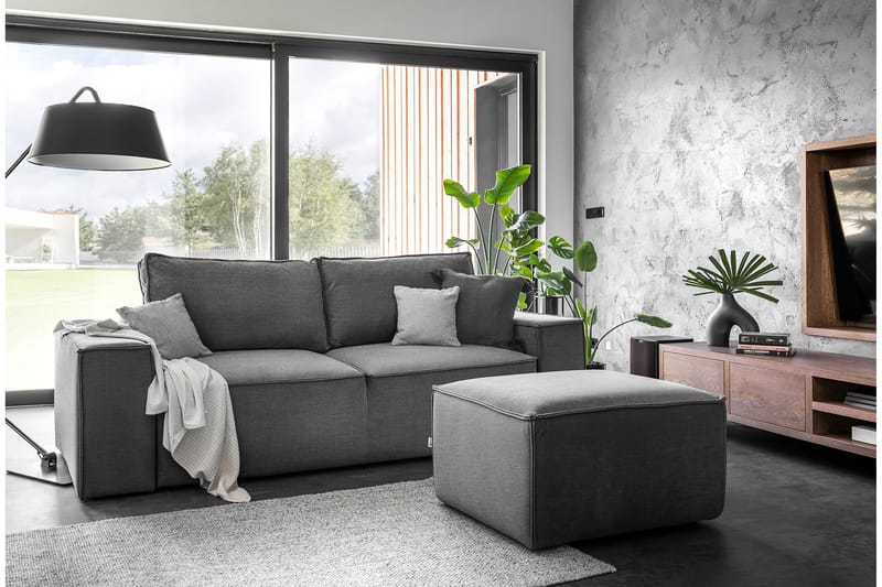 Kamli Sovesofa 3-seters med Oppbevaring - Grå - Møbler - Sofaer - Sovesofaer
