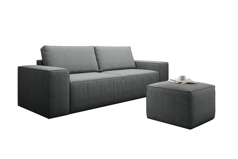 Kamli Sovesofa 3-seters med Oppbevaring - Grå - Møbler - Sofaer - Sovesofaer