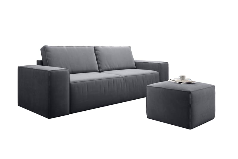Kamli Sovesofa 3-seters med Oppbevaring - Grå - Møbler - Sofaer - Sovesofaer