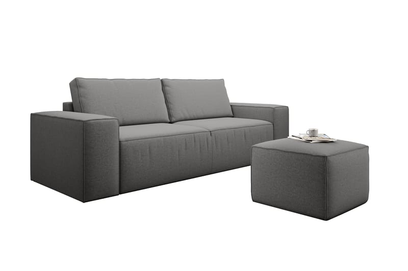 Kamli Sovesofa 3-seters med Oppbevaring - Grå - Møbler - Sofaer - Sovesofaer