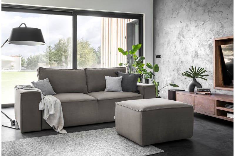 Kamli Sovesofa 3-seters med Oppbevaring - Grå - Møbler - Sofaer - Sovesofaer