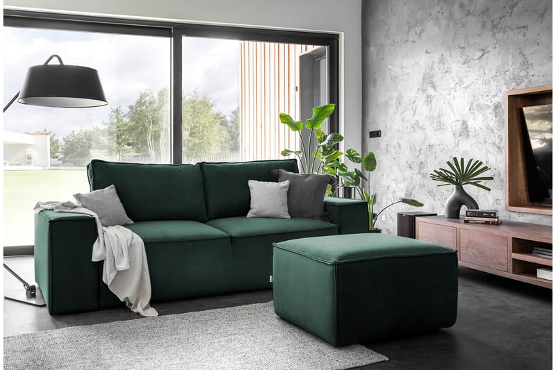 Kamli Sovesofa 3-seters med Oppbevaring - Grønn - Møbler - Sofaer - Sovesofaer