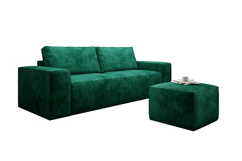 Kamli Sovesofa 3-seters med Oppbevaring - Grønn - Møbler - Sofaer - Sovesofaer