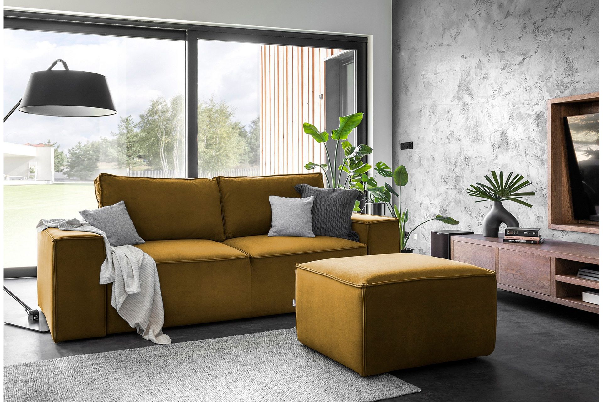 Kamli Sovesofa 3-seters med Oppbevaring - Gul