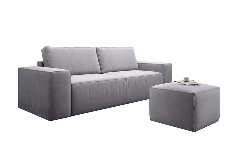 Kamli Sovesofa 3-seters med Oppbevaring - Lysegrå - Møbler - Sofaer - Sovesofaer