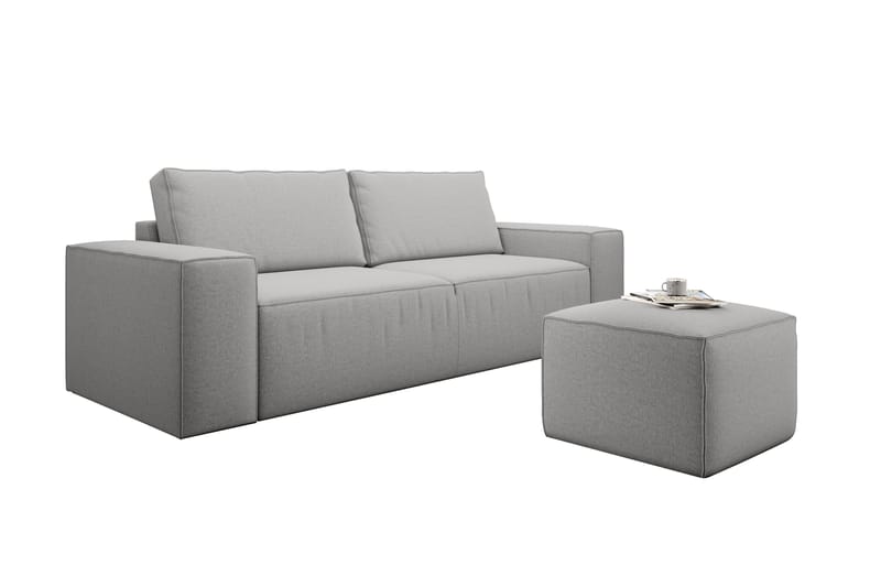 Kamli Sovesofa 3-seters med Oppbevaring - Lysegrå - Møbler - Sofaer - Sovesofaer