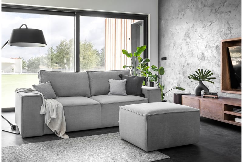 Kamli Sovesofa 3-seters med Oppbevaring - Lysegrå - Møbler - Sofaer - Sovesofaer