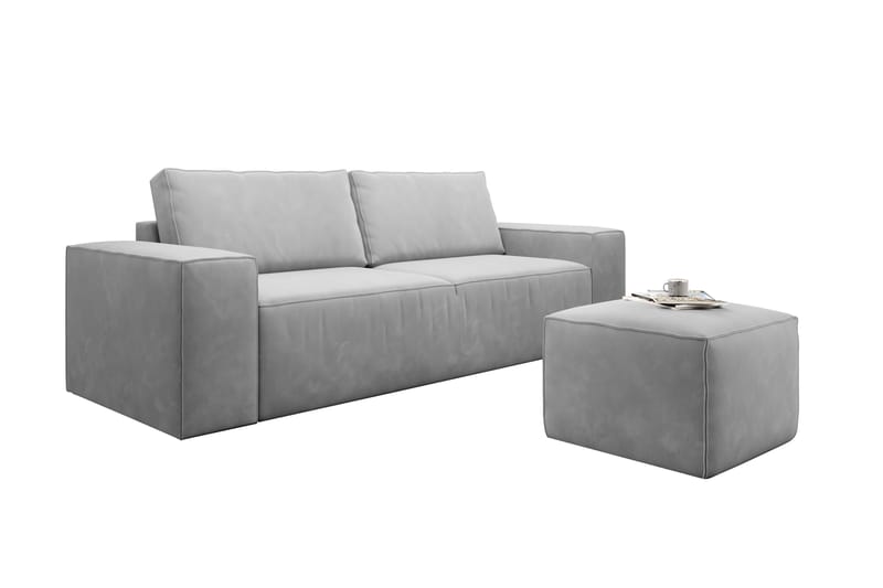 Kamli Sovesofa 3-seters med Oppbevaring - Lysegrå - Møbler - Sofaer - Sovesofaer