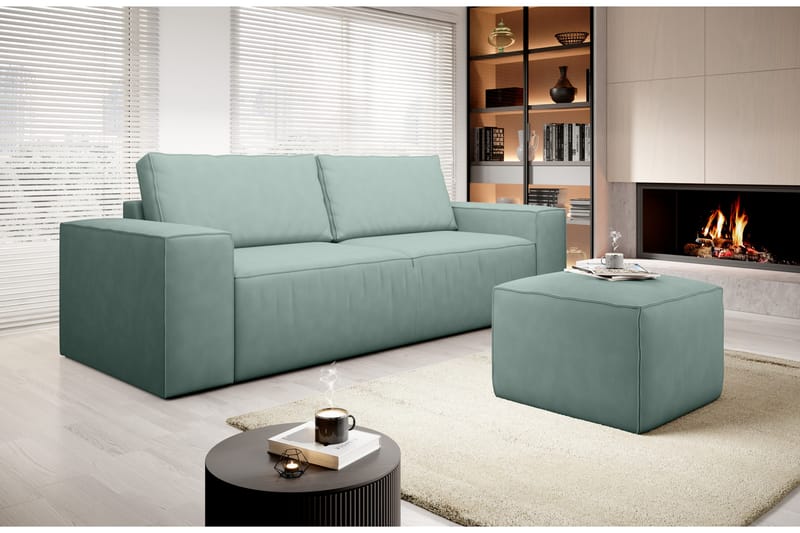 Kamli Sovesofa 3-seters med Oppbevaring - Lysegrønn - Møbler - Sofaer - Sovesofaer