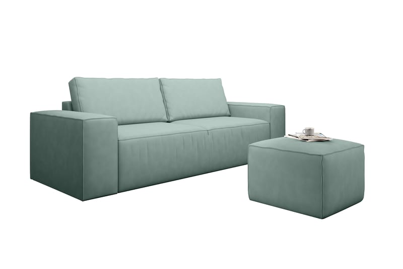 Kamli Sovesofa 3-seters med Oppbevaring - Lysegrønn - Møbler - Sofaer - Sovesofaer