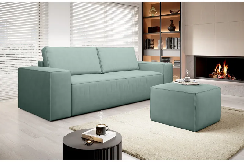 Kamli Sovesofa 3-seters med Oppbevaring - Lysegrønn - M øbler - Sofaer - Sovesofaer