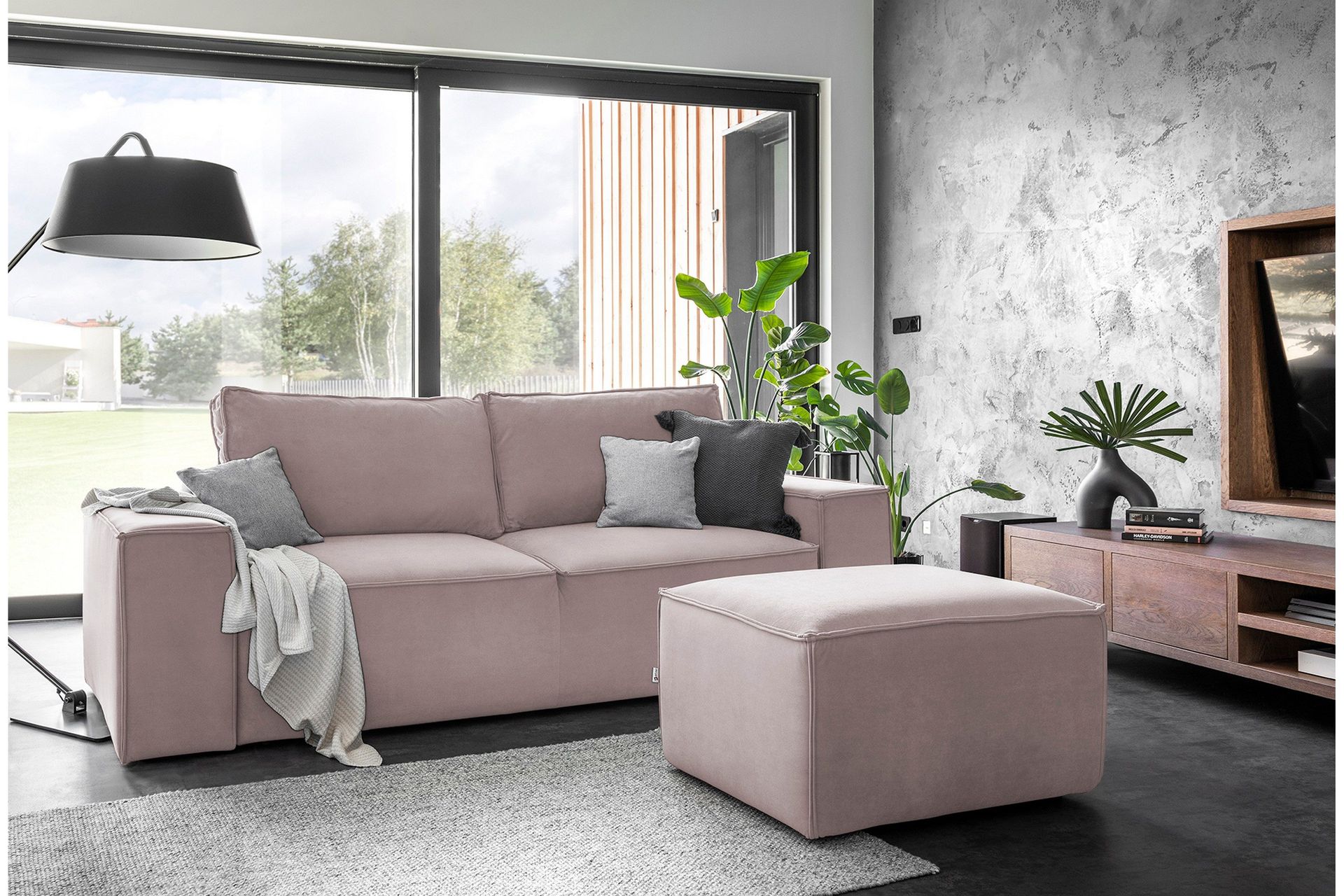 Kamli Sovesofa 3-seters med Oppbevaring - Lyserosa