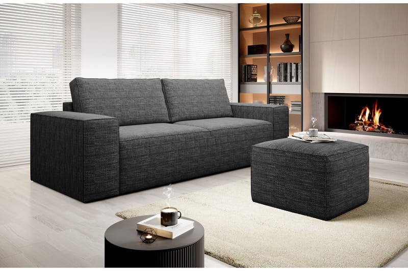 Kamli Sovesofa 3-seters med Oppbevaring - Mørkegrå - Møbler - Sofaer - Sovesofaer