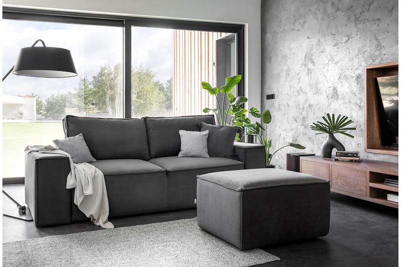 Kamli Sovesofa 3-seters med Oppbevaring - Mørkegrå - Møbler - Sofaer - Sovesofaer