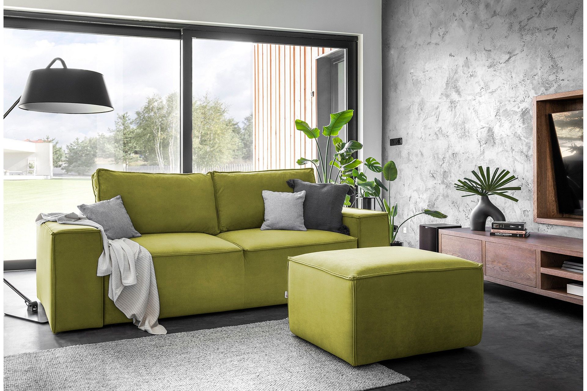 Kamli Sovesofa 3-seters med Oppbevaring - Olivengrønn