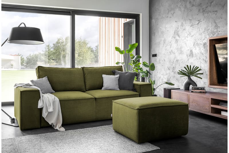 Kamli Sovesofa 3-seters med Oppbevaring - Olivengrønn - Møbler - Sofaer - Sovesofaer