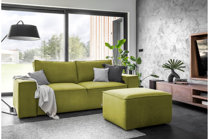 Kamli Sovesofa 3-seters med Oppbevaring - Olivengrønn - Møbler - Sofaer - Sovesofaer