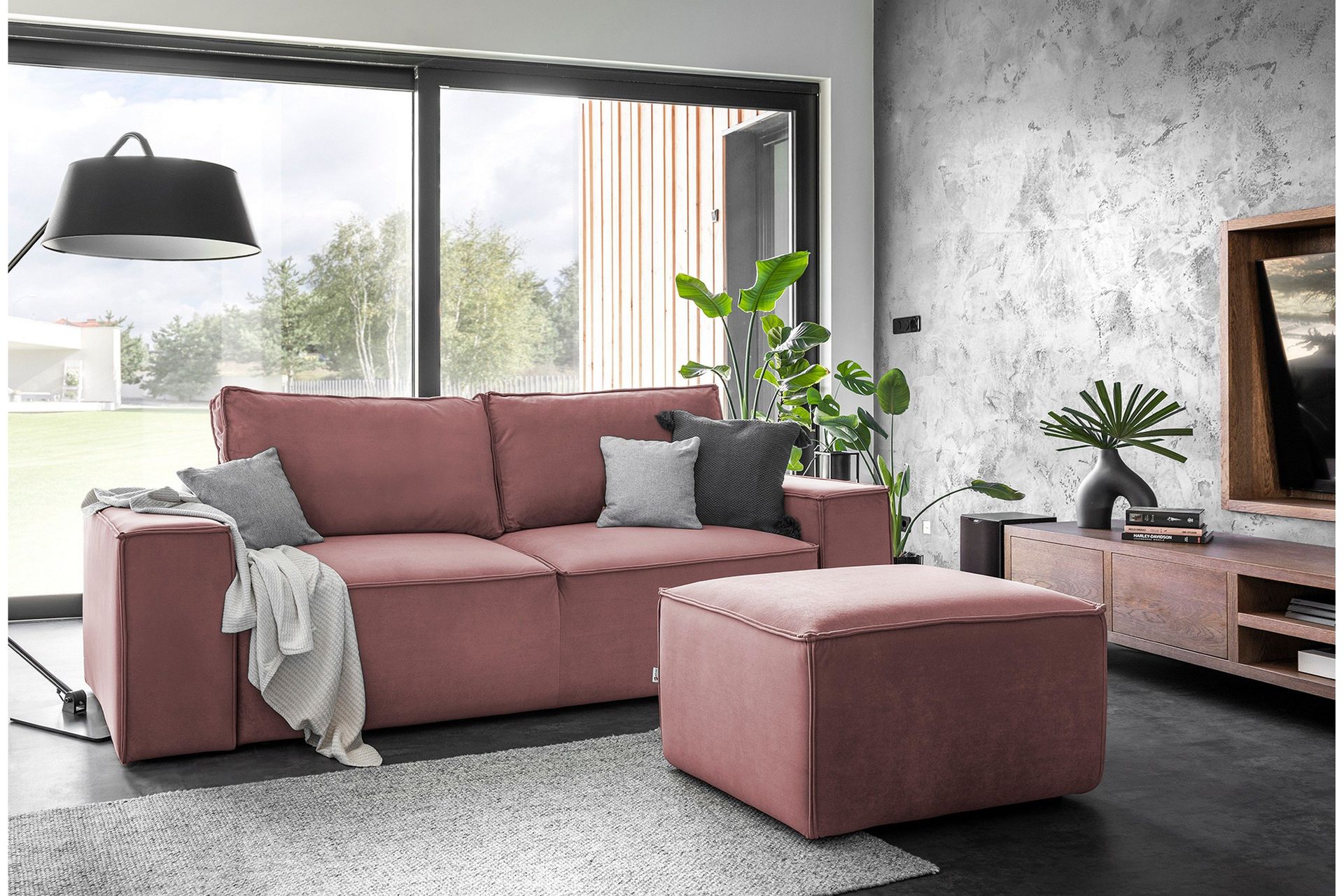 Kamli Sovesofa 3-seters med Oppbevaring - Rosa