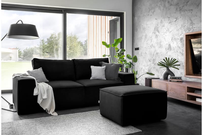 Kamli Sovesofa 3-seters med Oppbevaring - Svart - Møbler - Sofaer - Sovesofaer