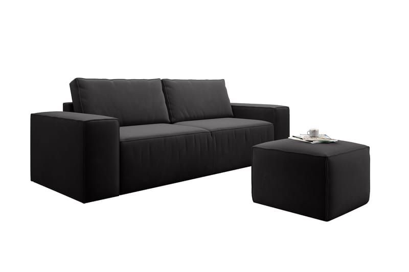 Kamli Sovesofa 3-seters med Oppbevaring - Svart - Møbler - Sofaer - Sovesofaer