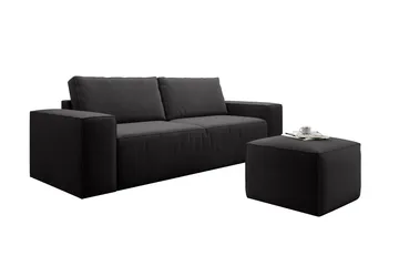 Kamli Sovesofa 3-seters med Oppbevaring - Svart - Møbler - Sofaer - Sovesofaer