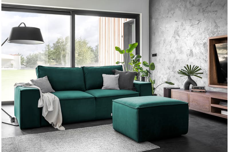 Kamli Sovesofa 3-seters med Oppbevaring - Turkis - Møbler - Sofaer - Sovesofaer