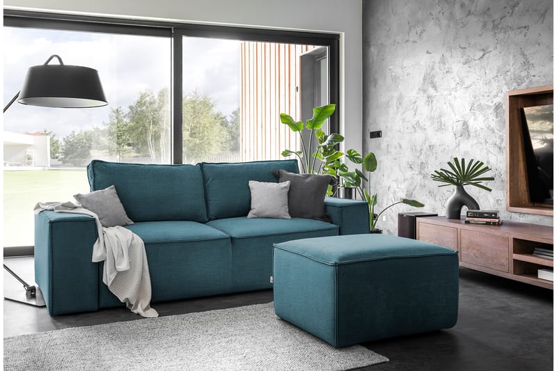 Kamli Sovesofa 3-seters med Oppbevaring - Turkis - Møbler - Sofaer - Sovesofaer