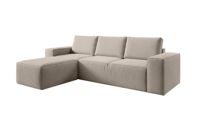 Kamli Sovesofa m. Divan med Oppbevaring - Beige - Sovesofaer - Sovesofa divan