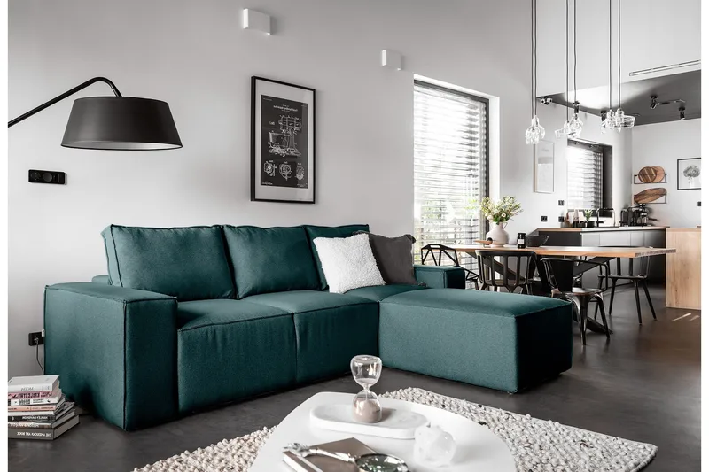 Kamli Sovesofa m. Divan med Oppbevaring - Blå - Møbler - Sofaer - Sovesofaer