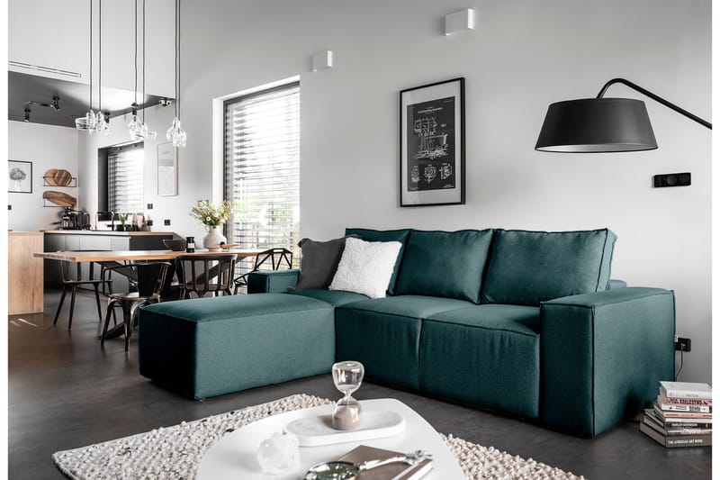 Kamli Sovesofa m. Divan med Oppbevaring - Blå - Møbler - Sofaer - Sovesofaer