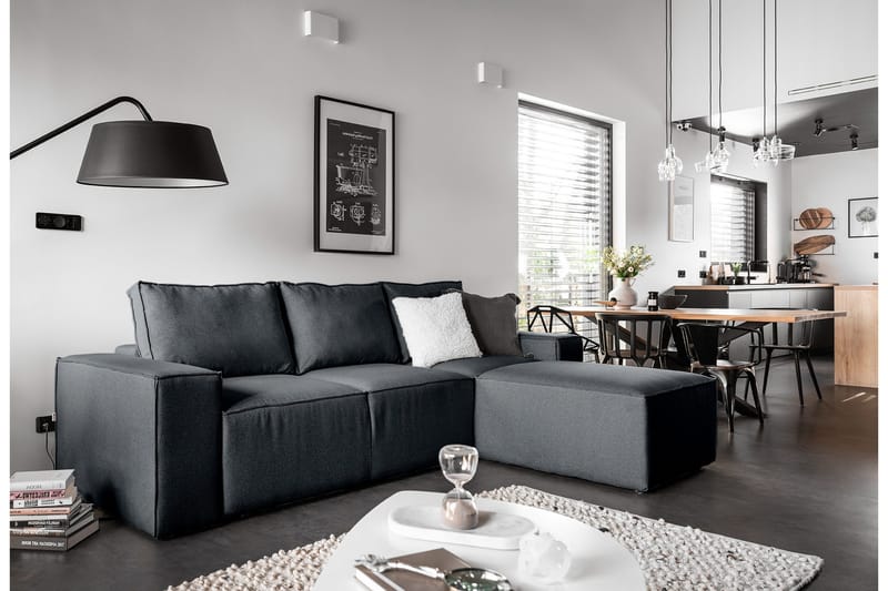 Kamli Sovesofa m. Divan med Oppbevaring - Blå - Møbler - Sofaer - Sovesofaer
