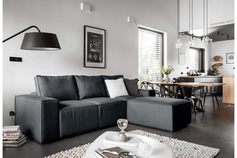 Kamli Sovesofa m. Divan med Oppbevaring - Blå - Møbler - Sofaer - Sovesofaer