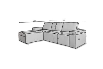 Kamli Sovesofa m. Divan med Oppbevaring - Blå - Møbler - Sofaer - Sovesofaer