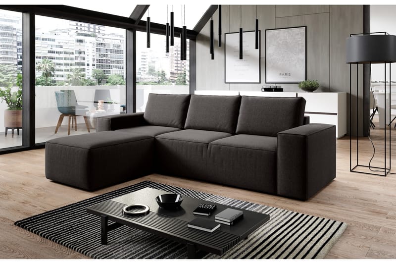 Kamli Sovesofa m. Divan med Oppbevaring - Brun - Møbler - Sofaer - Sovesofaer