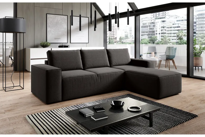 Kamli Sovesofa m. Divan med Oppbevaring - Brun - Møbler - Sofaer - Sovesofaer