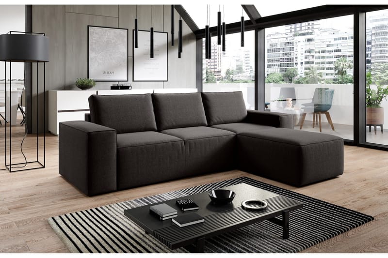 Kamli Sovesofa m. Divan med Oppbevaring - Brun - Møbler - Sofaer - Sovesofaer