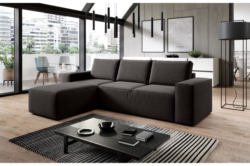 Kamli Sovesofa m. Divan med Oppbevaring - Brun - Møbler - Sofaer - Sovesofaer