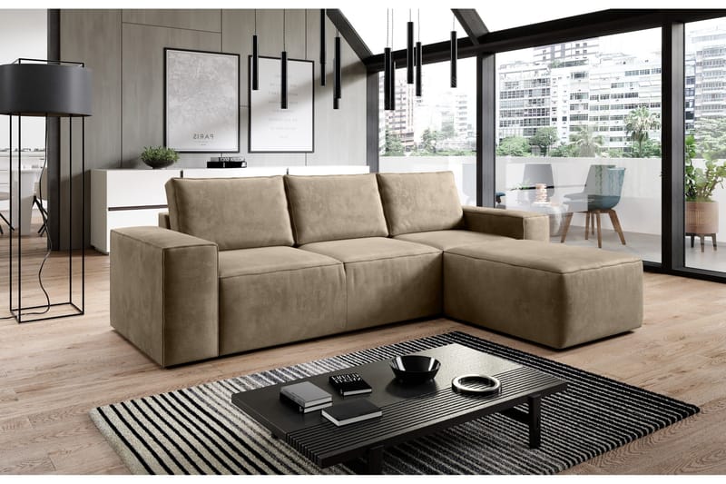 Kamli Sovesofa m. Divan med Oppbevaring - Brun - Møbler - Sofaer - Sovesofaer