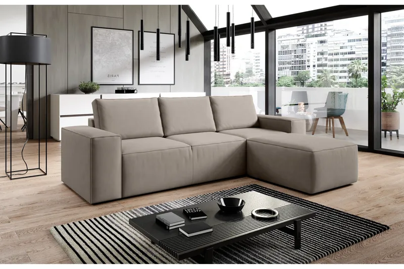 Kamli Sovesofa m. Divan med Oppbevaring - Brun - Møbler - Sofaer - Sovesofaer