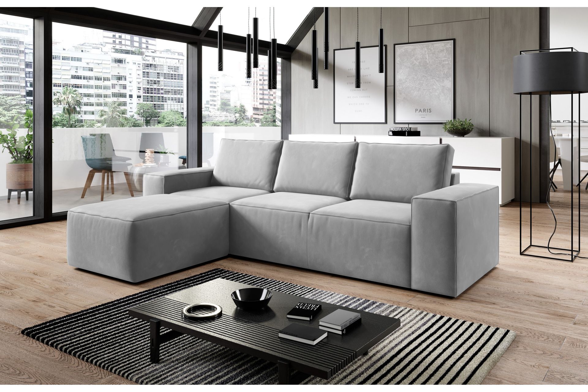 Kamli Sovesofa m. Divan med Oppbevaring - Grå - Møbler - Sofaer - Sovesofaer