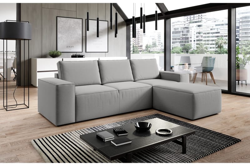 Kamli Sovesofa m. Divan med Oppbevaring - Grå - Møbler - Sofaer - Sovesofaer