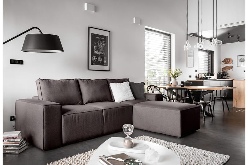 Kamli Sovesofa m. Divan med Oppbevaring - Grå - Møbler - Sofaer - Sovesofaer