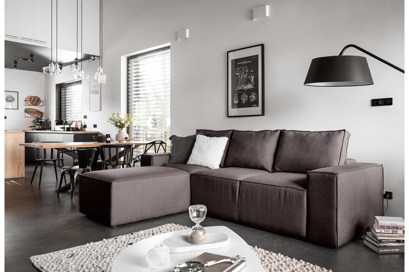 Kamli Sovesofa m. Divan med Oppbevaring - Grå - Møbler - Sofaer - Sovesofaer