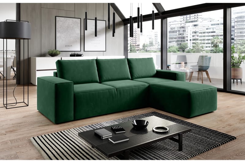 Kamli Sovesofa m. Divan med Oppbevaring - Grønn - Møbler - Sofaer - Sovesofaer